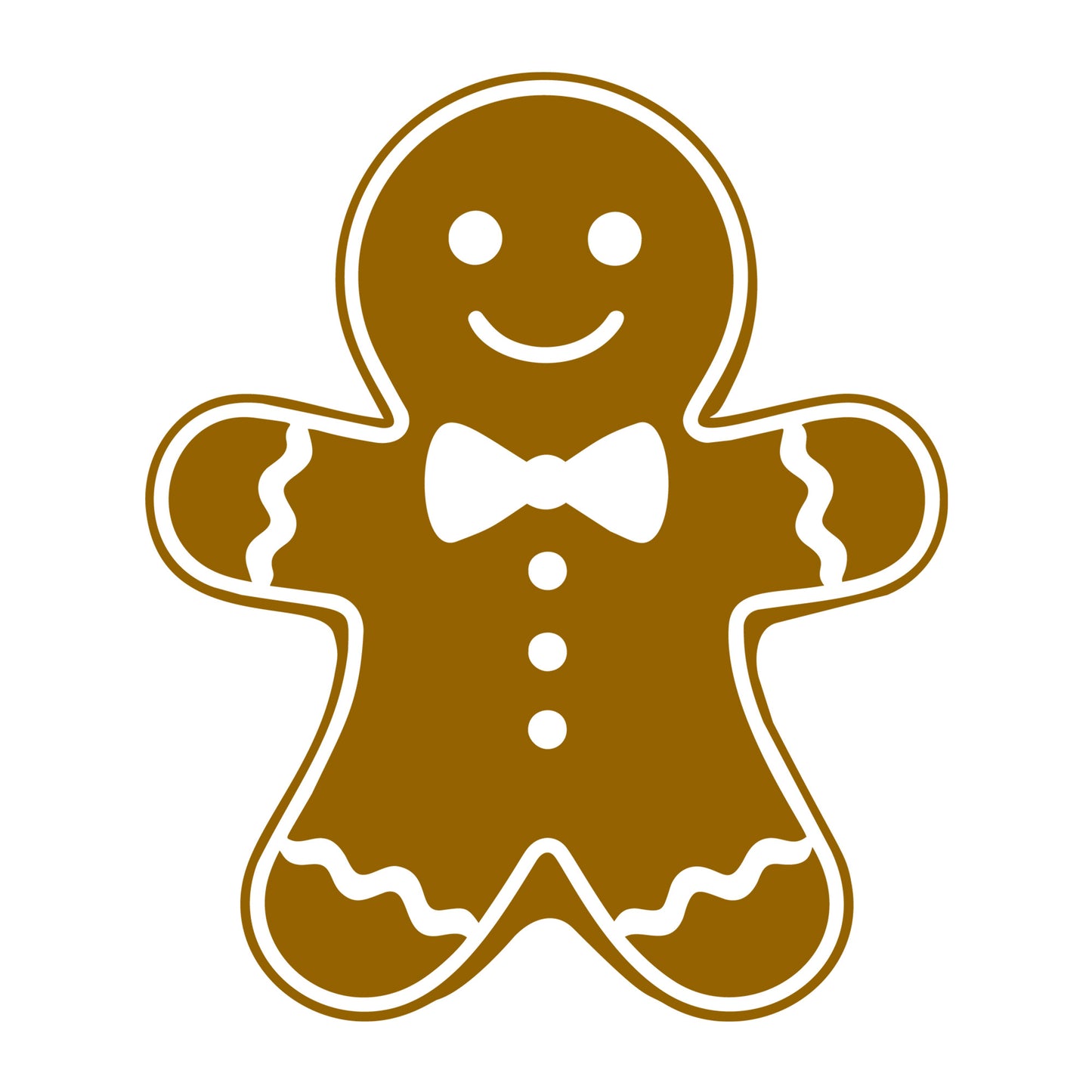 Gingerbread Man SVG design for Cricut, Silhouette, laser cutting, vinyl, sublimation, and Christmas craft projects.