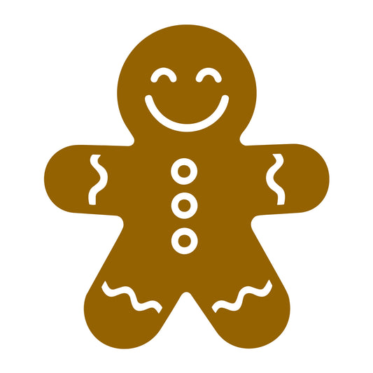 Gingerbread Man SVG design for Cricut, Silhouette, laser cutting, vinyl, sublimation, and Christmas craft projects.