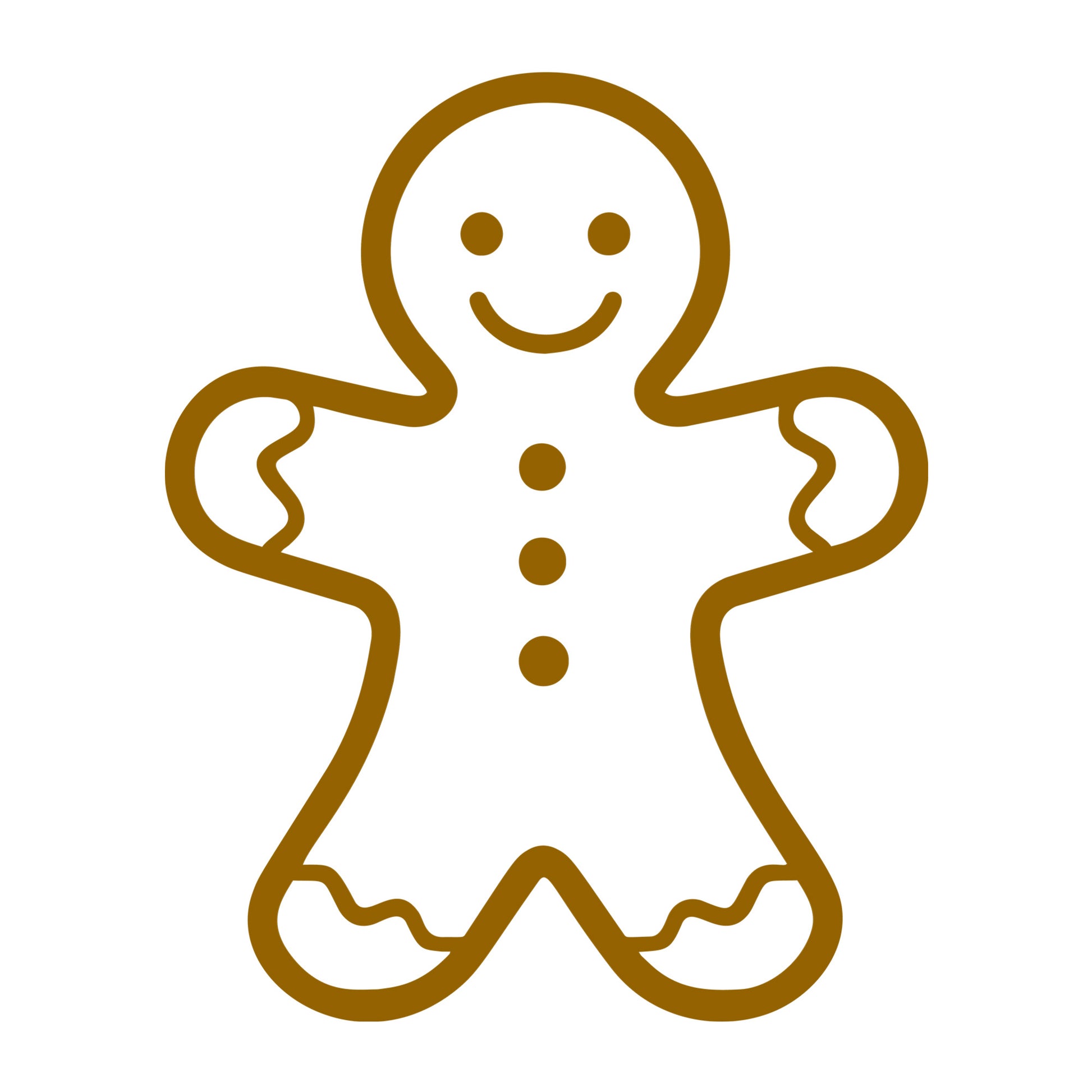 Gingerbread Man SVG design for Cricut, Silhouette, laser cutting, vinyl, sublimation, and Christmas craft projects.