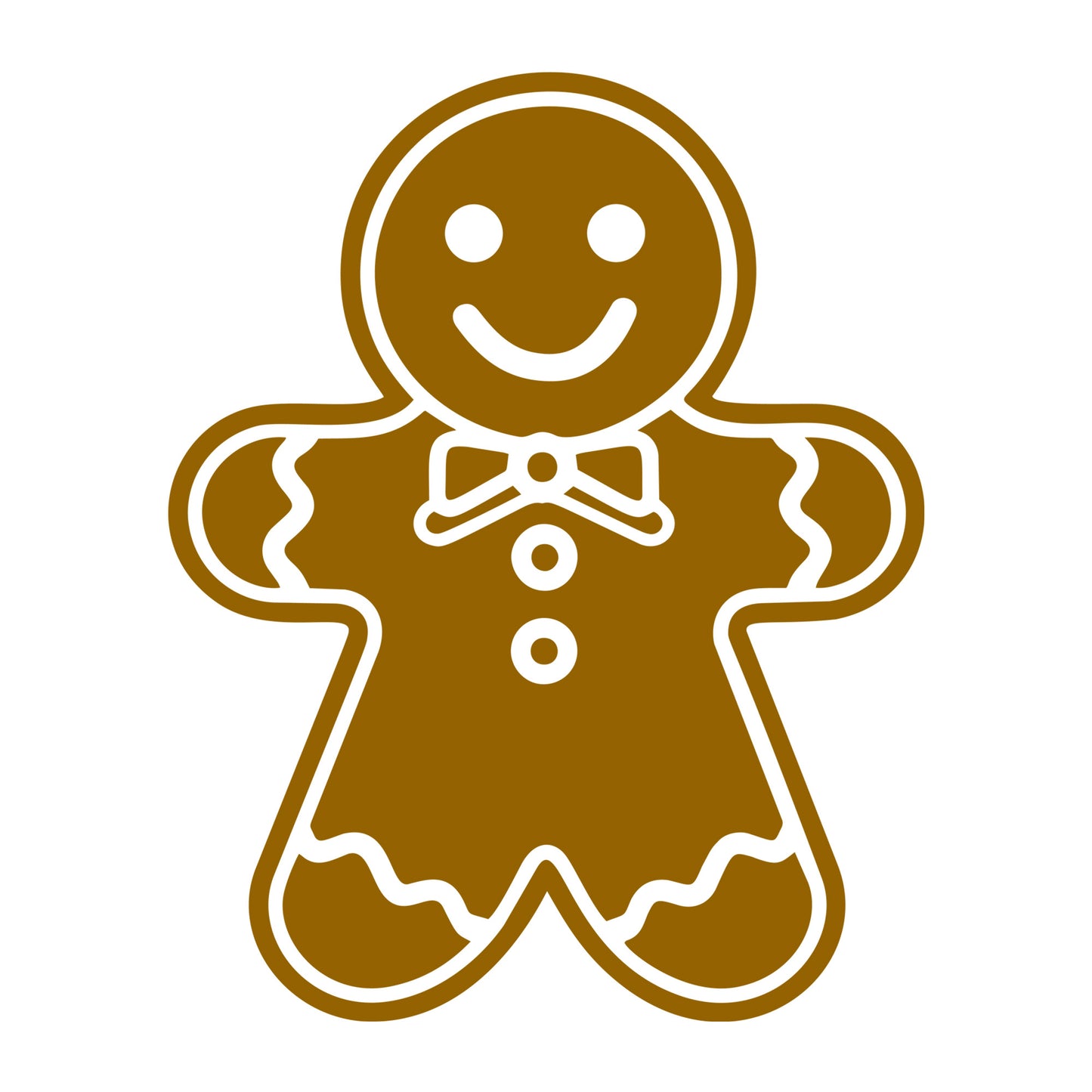 Gingerbread Man SVG design for Cricut, Silhouette, laser cutting, vinyl, sublimation, and Christmas craft projects.
