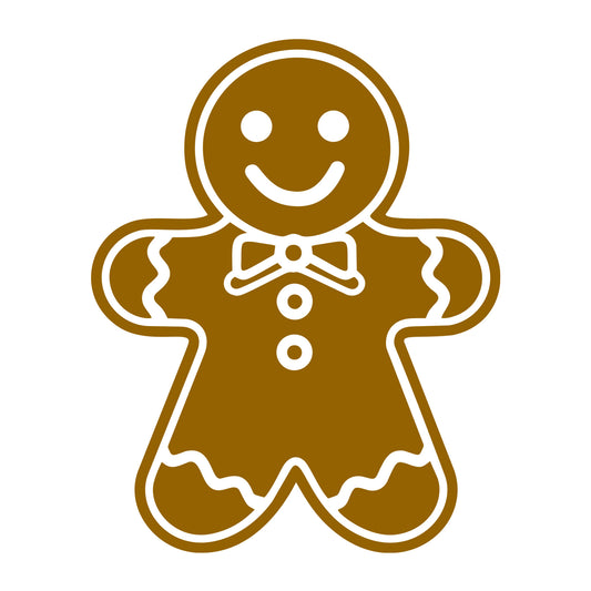 Gingerbread Man SVG design for Cricut, Silhouette, laser cutting, vinyl, sublimation, and Christmas craft projects.