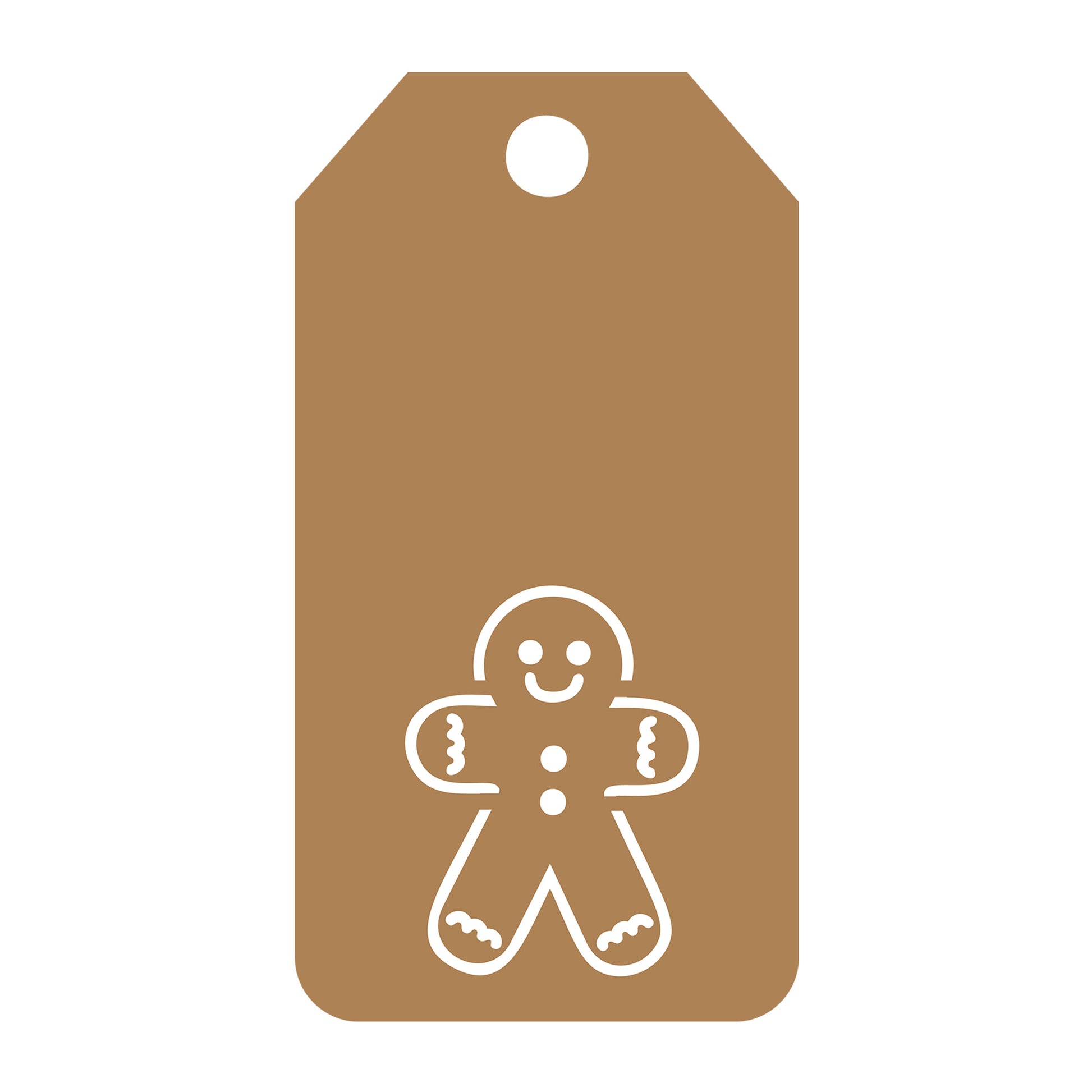 Gingerbread Man Gift Tag SVG design for Cricut, Silhouette, laser cutting, vinyl, sublimation, gift tags, and craft projects.