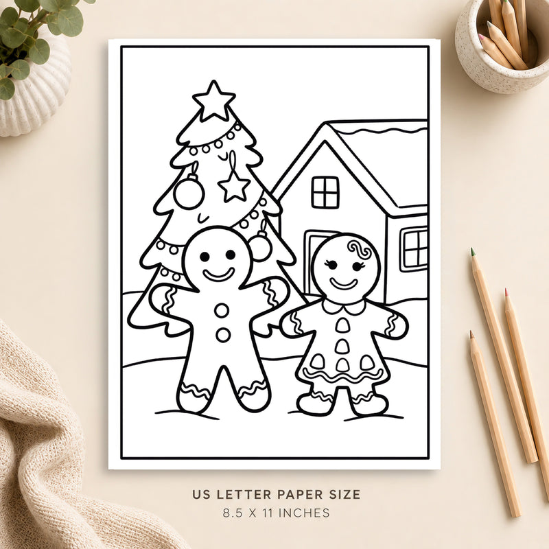 Gingerbread Christmas Coloring Page 3
