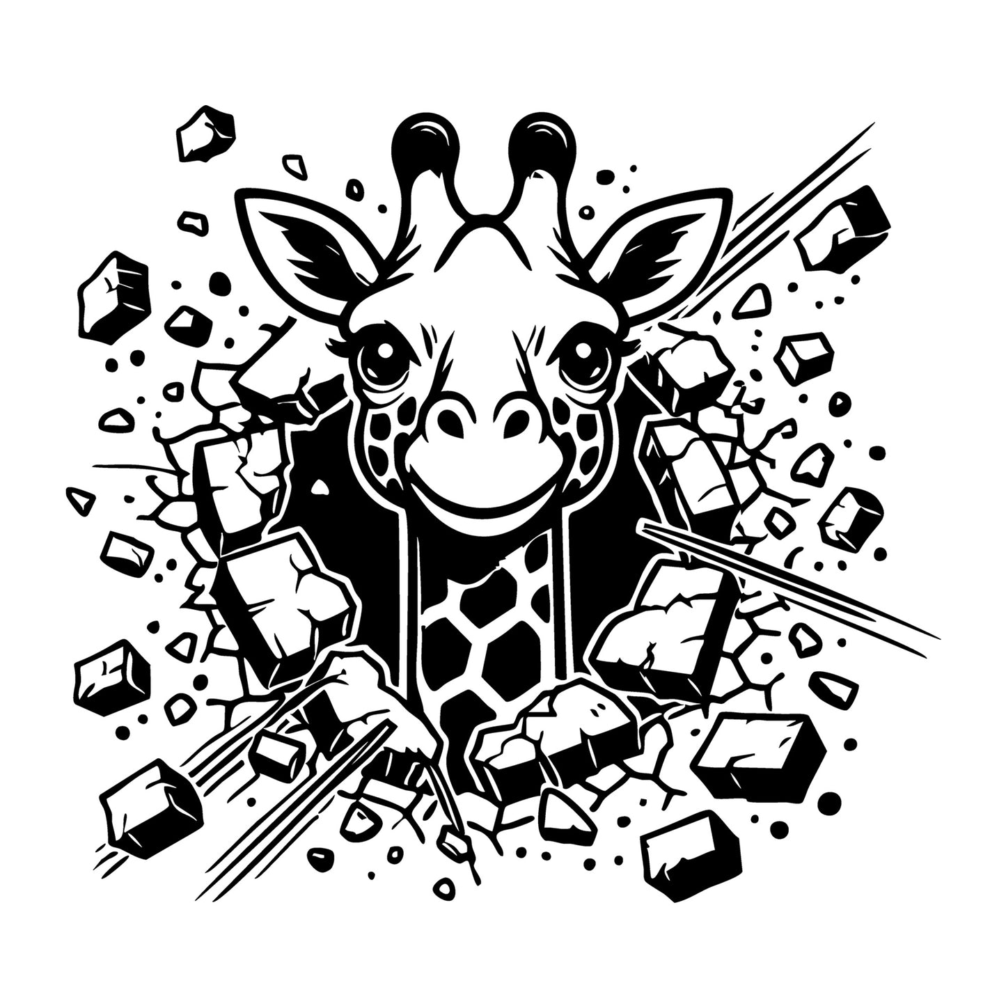 Giraffe SVG for Cricut, Silhouette, laser cutting, vinyl, sublimation, animal crafts, decals, shirts, and DIY craft projects.