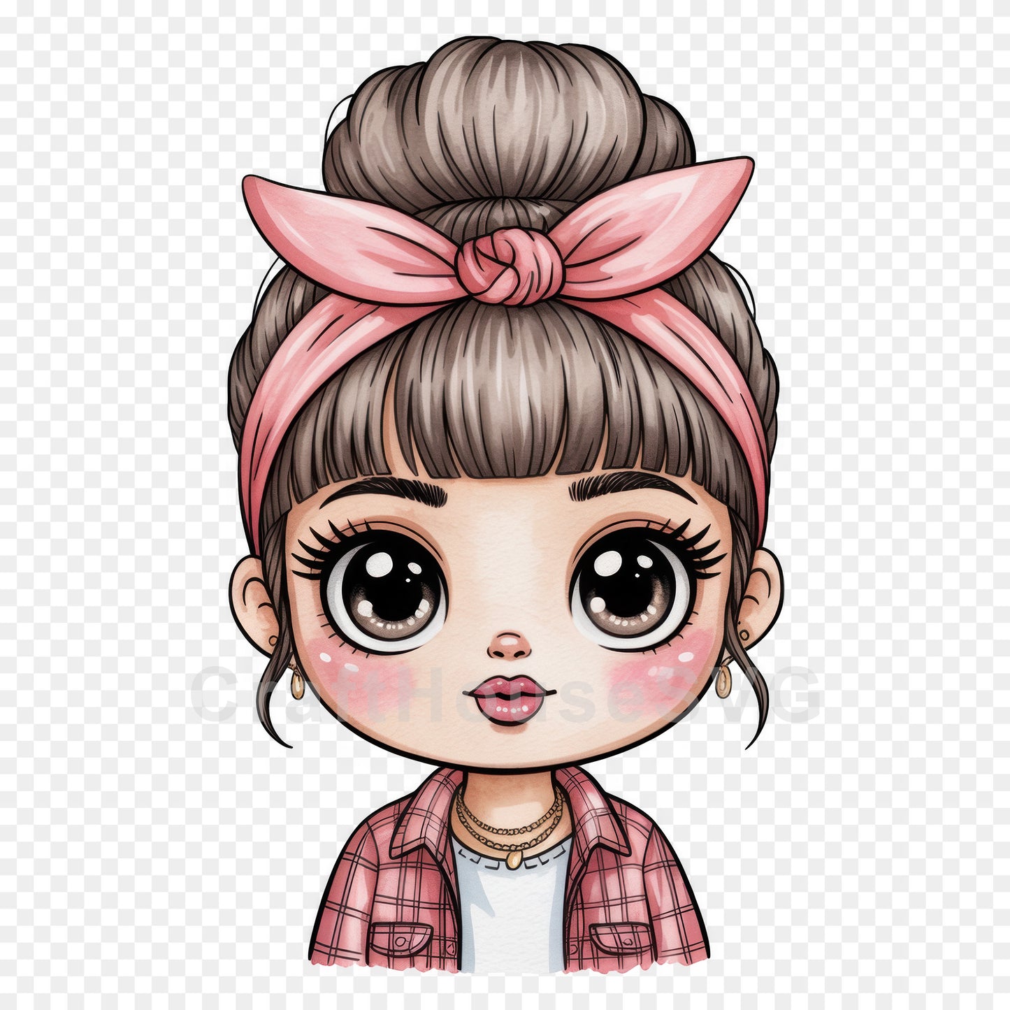 Cute Cartoon Girl Clipart Sublimation Bundle PNG