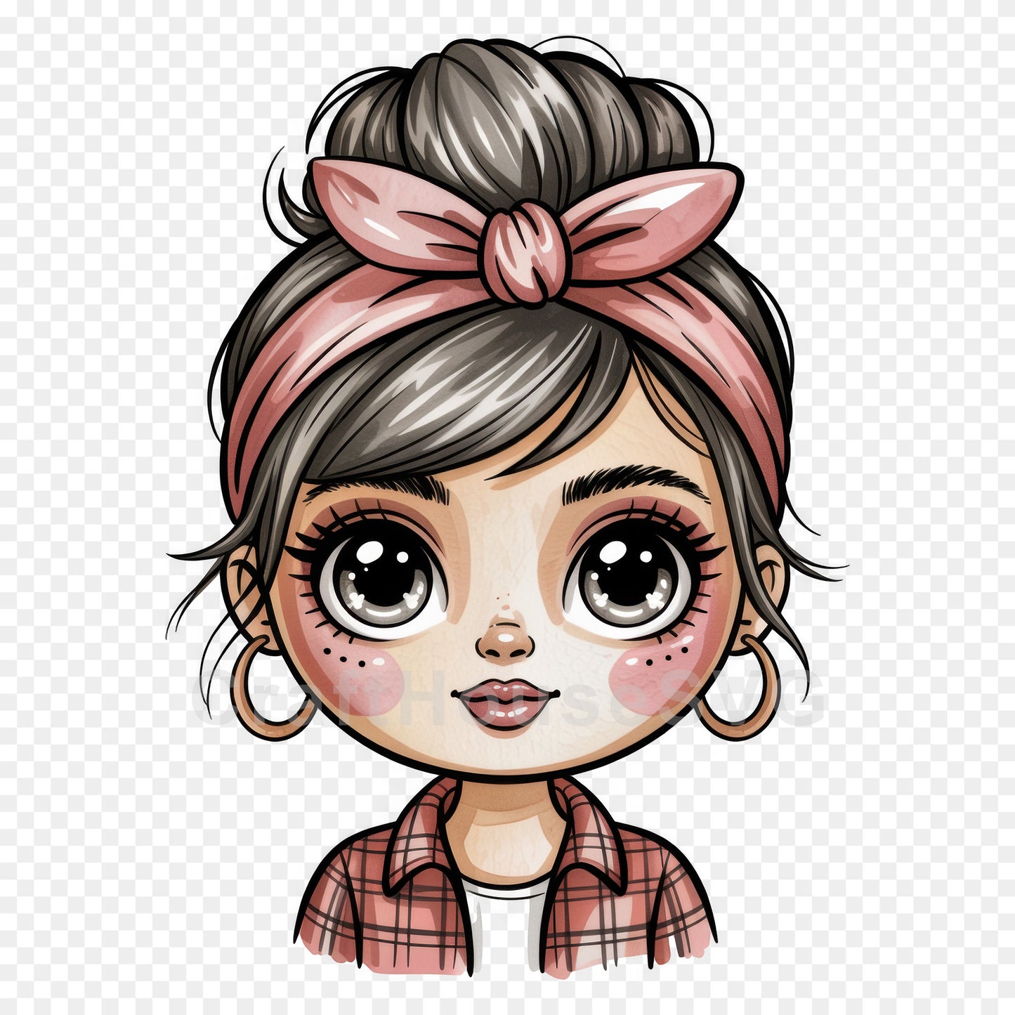 Cute Cartoon Girl Clipart Sublimation Bundle PNG