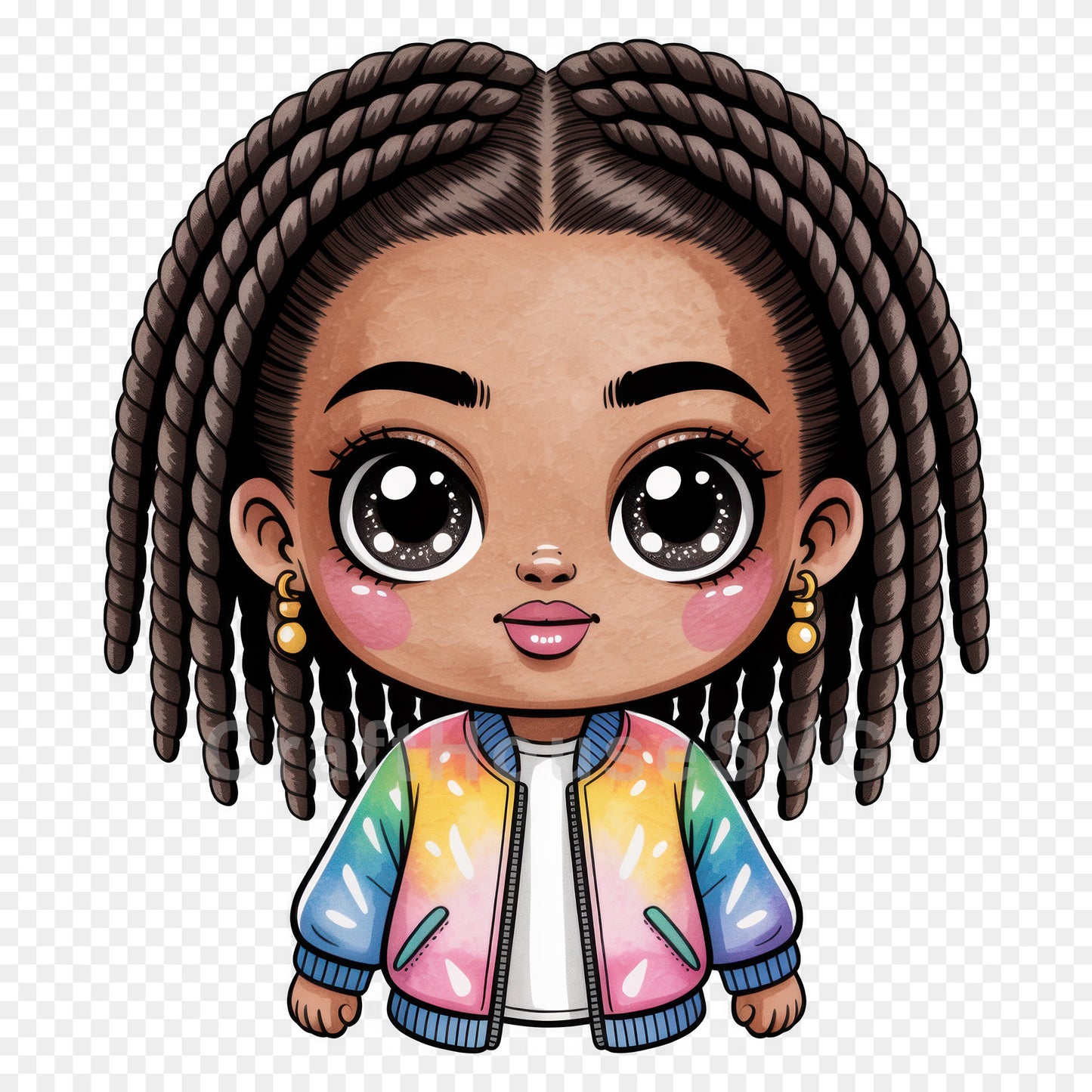 Cute Cartoon Girl Clipart Sublimation Bundle PNG