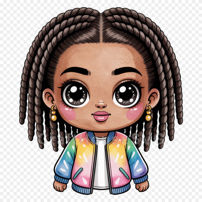 Cute Cartoon Girl Clipart Sublimation Bundle PNG