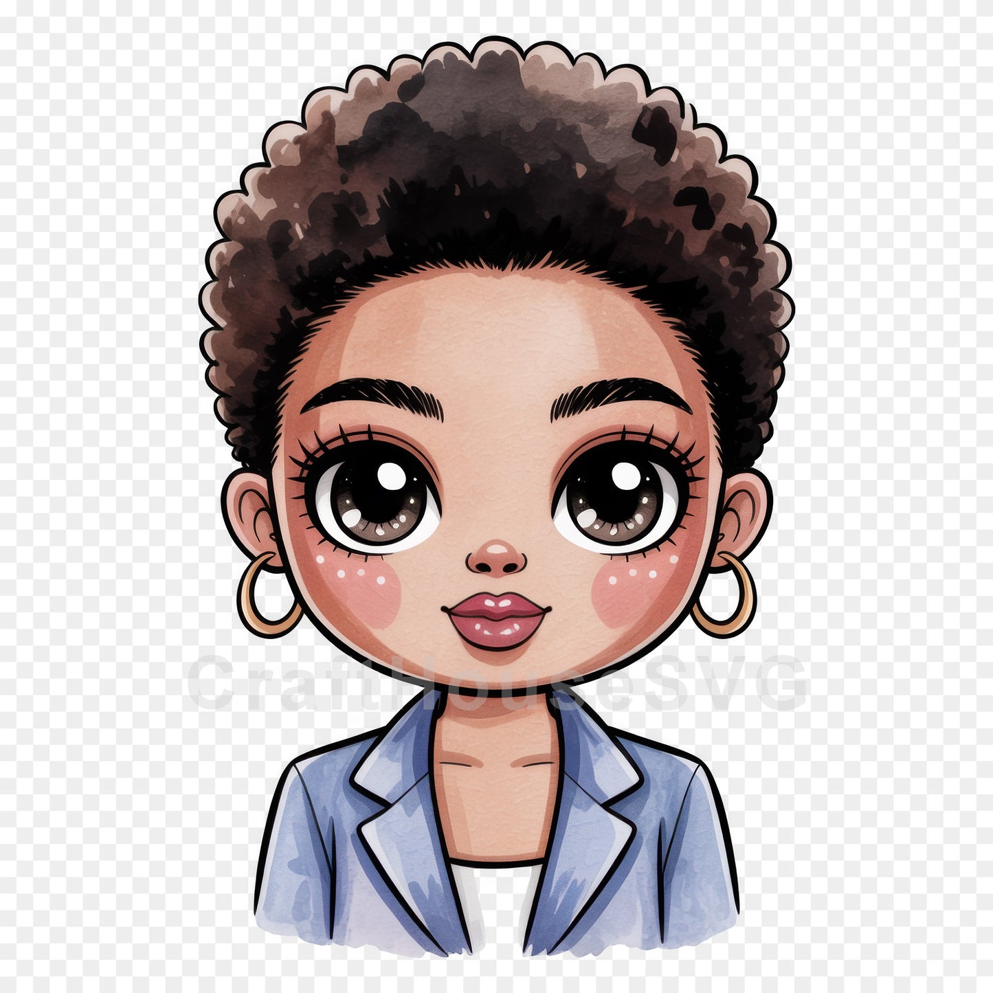 Cute Cartoon Girl Clipart Sublimation Bundle PNG