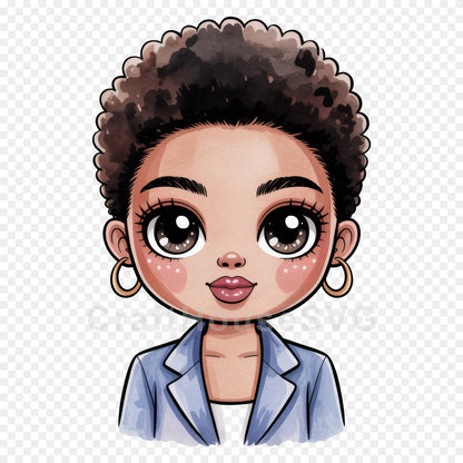 Cute Cartoon Girl Clipart Sublimation Bundle PNG