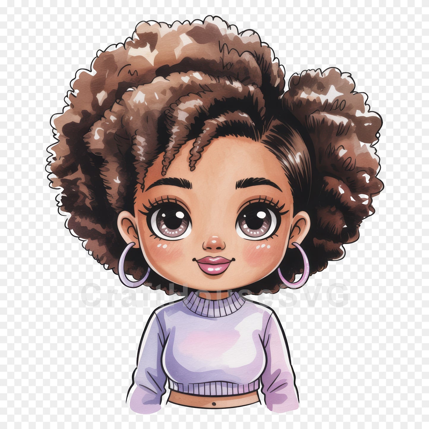 Cute Cartoon Girl Clipart Sublimation Bundle PNG