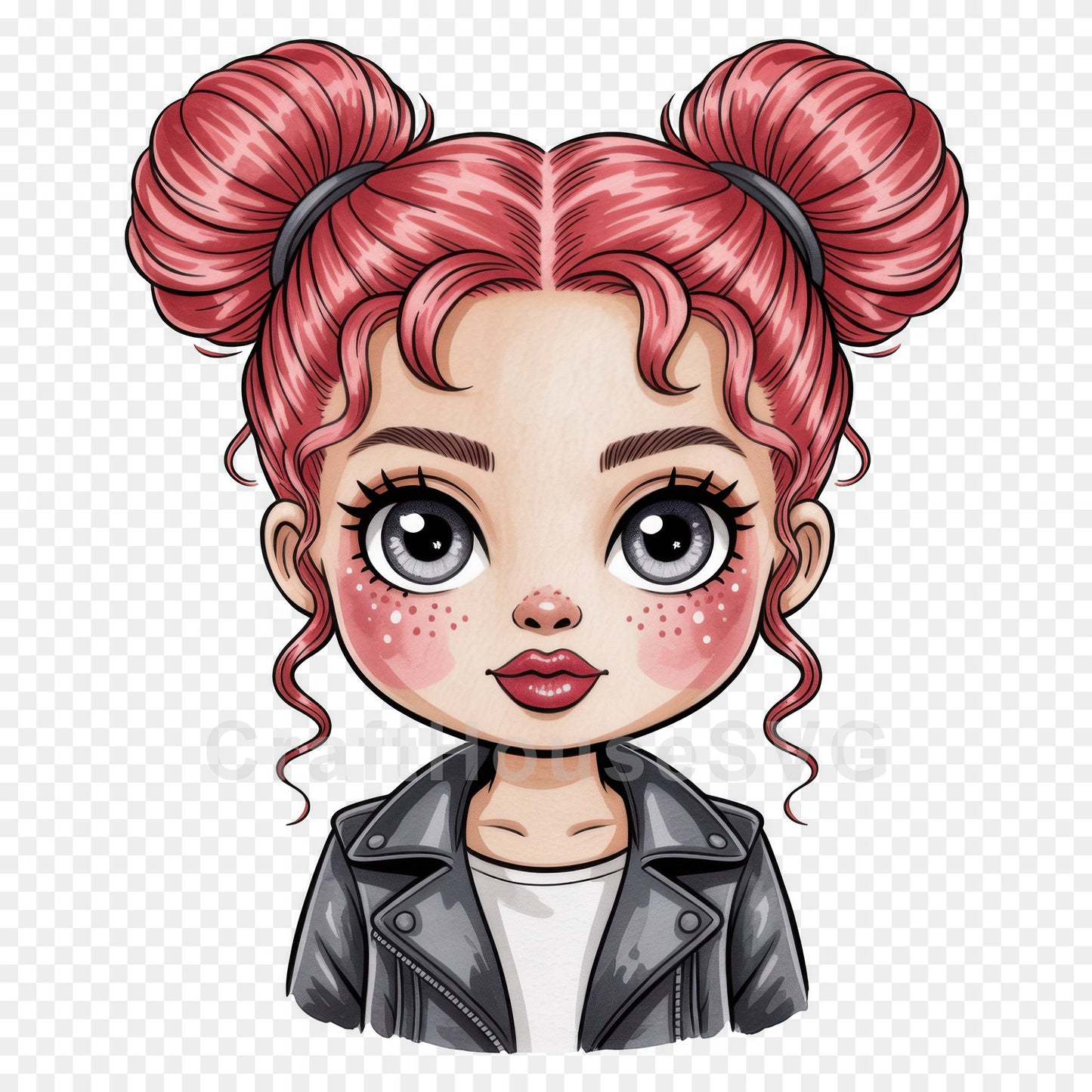 Cute Cartoon Girl Clipart Sublimation Bundle PNG