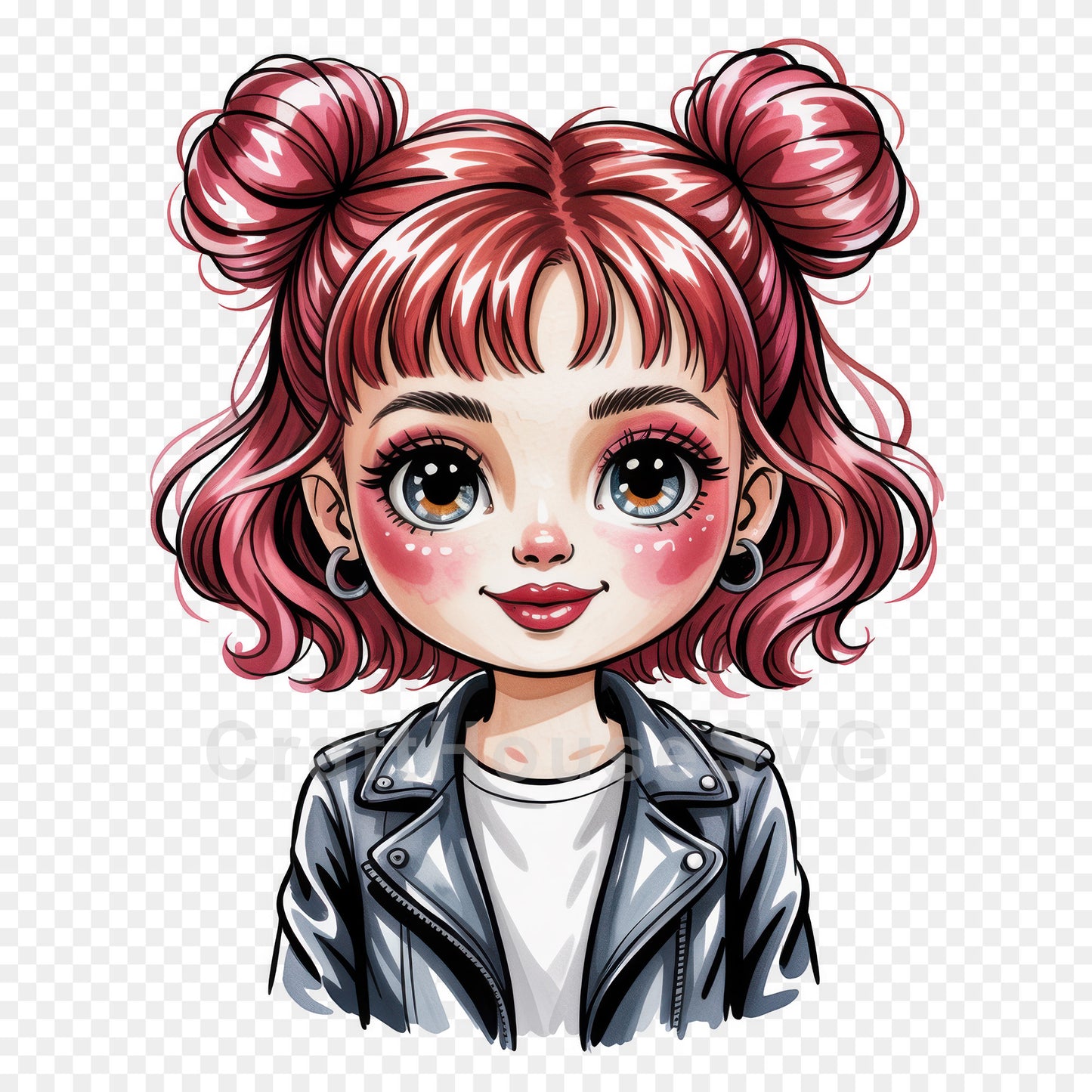 Cute Cartoon Girl Clipart Sublimation Bundle PNG