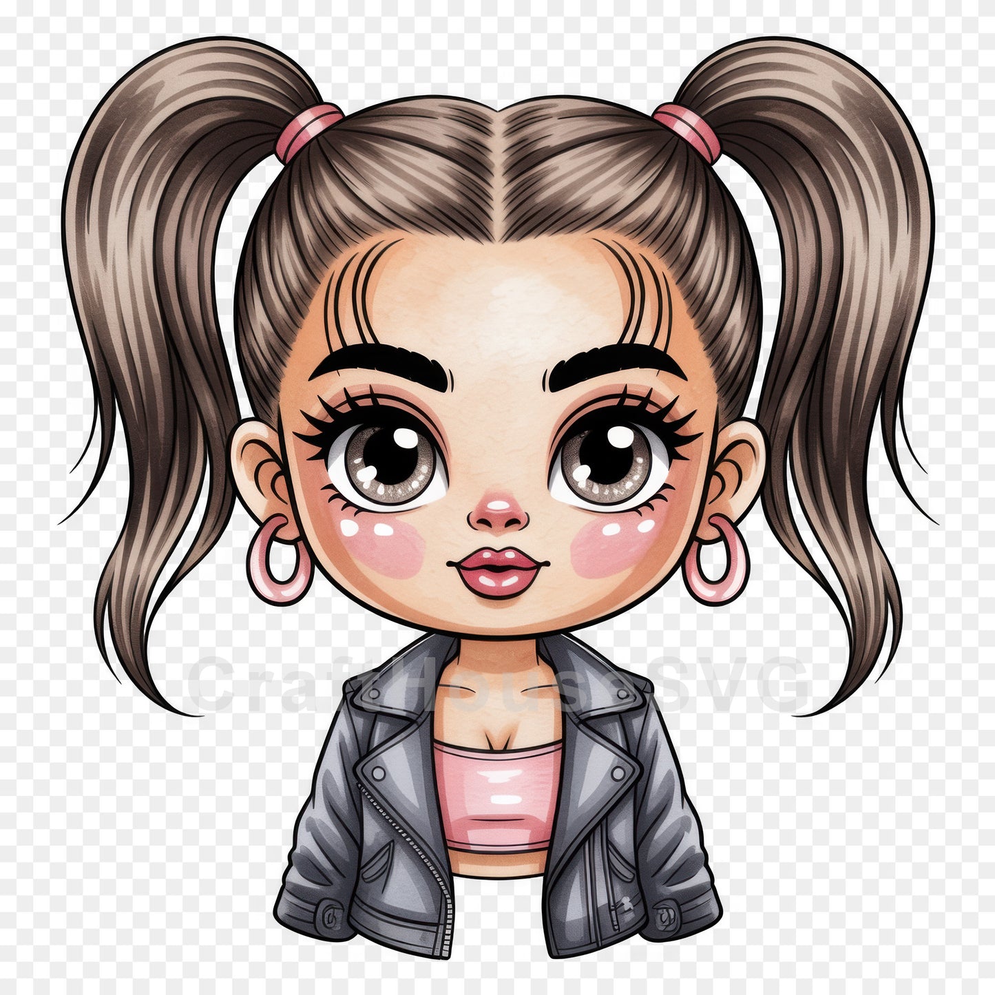 Cute Cartoon Girl Clipart Sublimation Bundle PNG