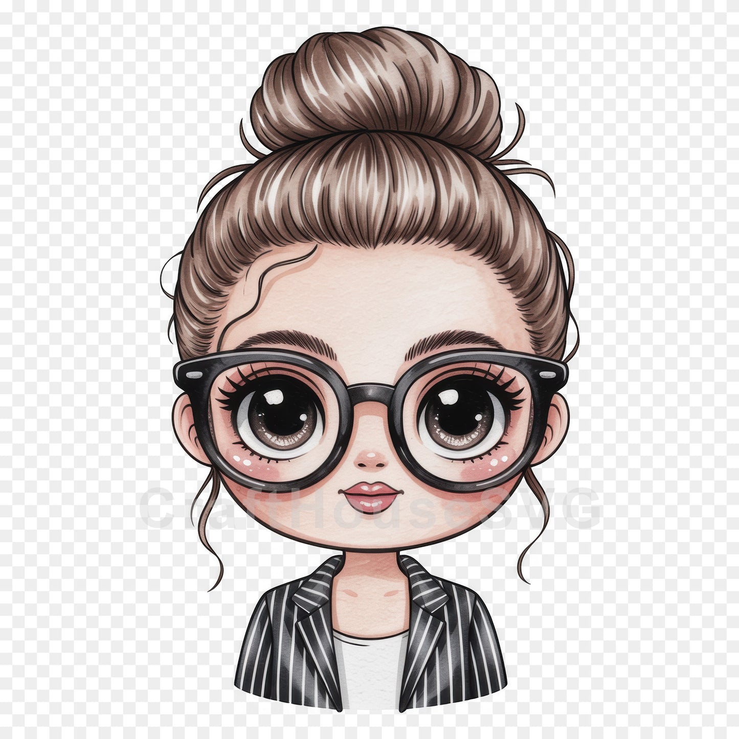 Cute Cartoon Girl Clipart Sublimation Bundle PNG