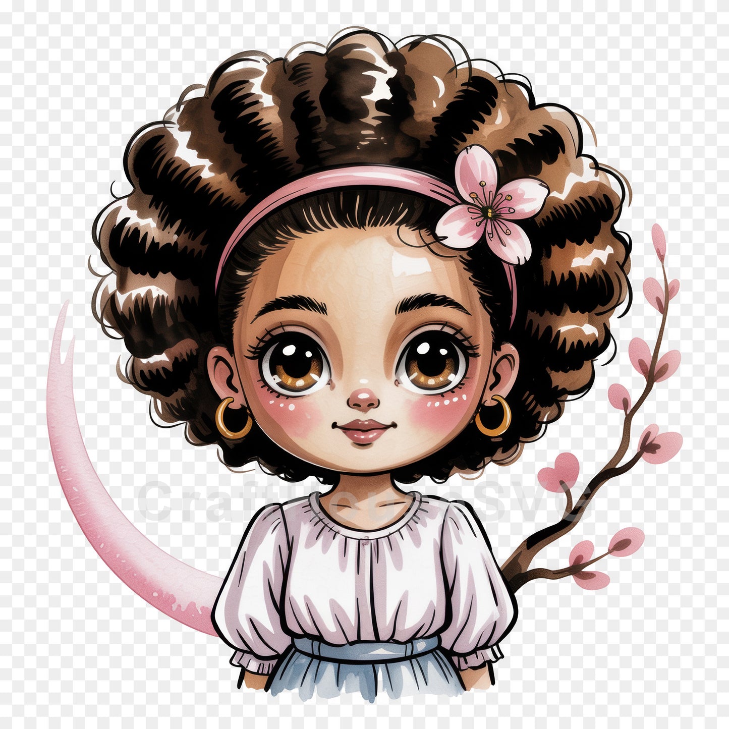 Cute Cartoon Girl Clipart Sublimation Bundle PNG