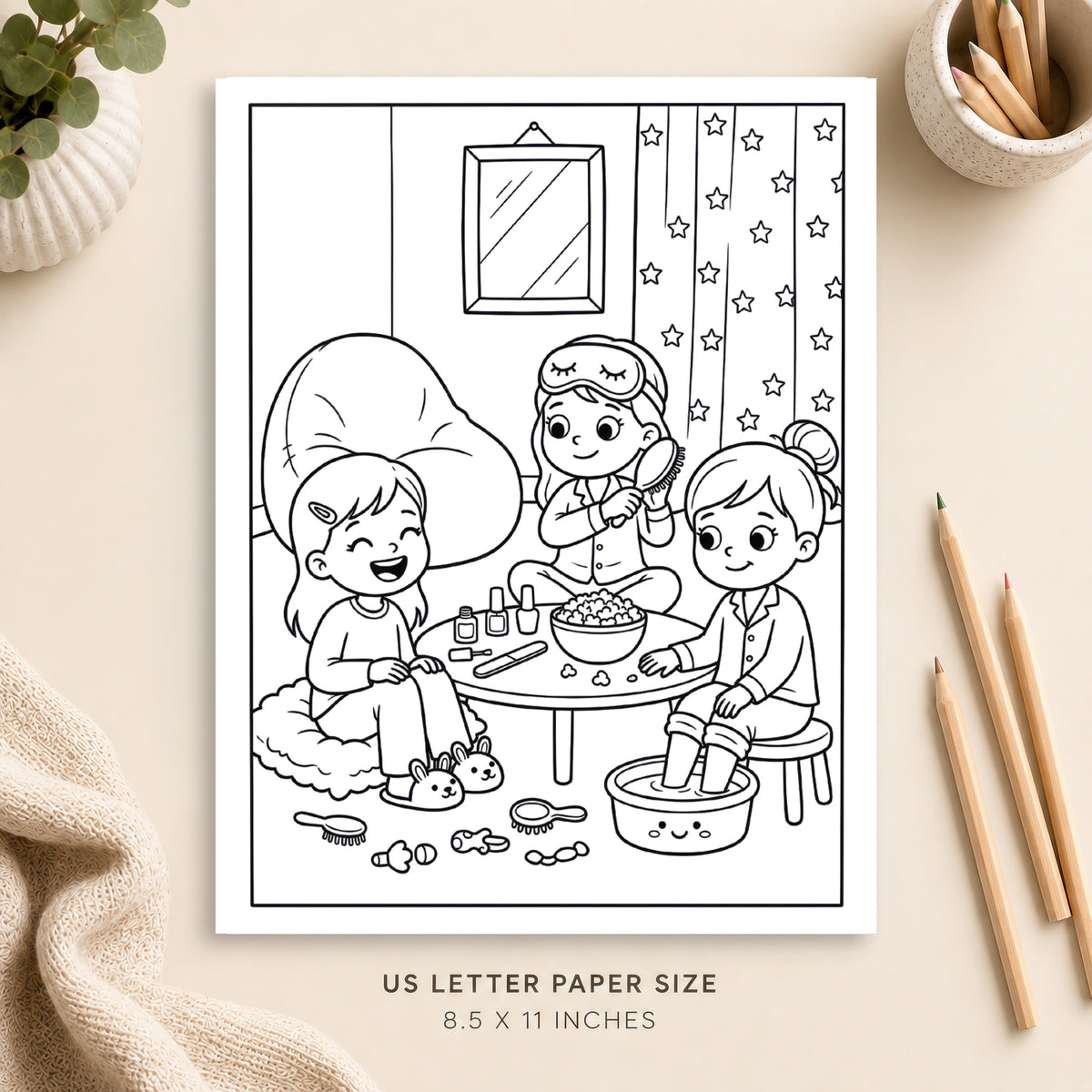 Girls Night Coloring Page 2