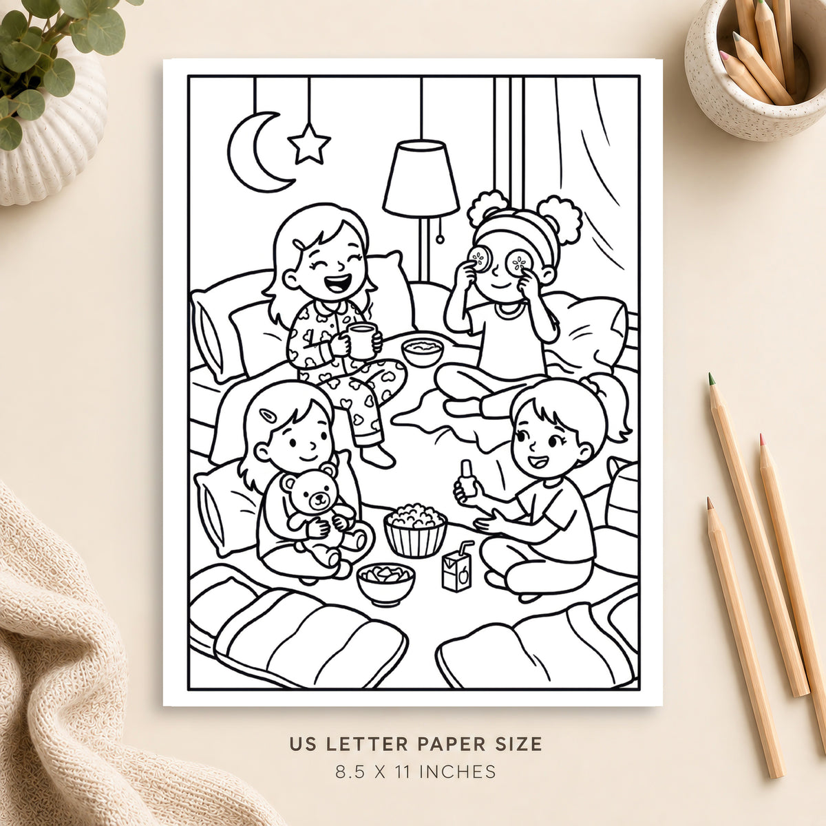 Girls Night Coloring Page 3