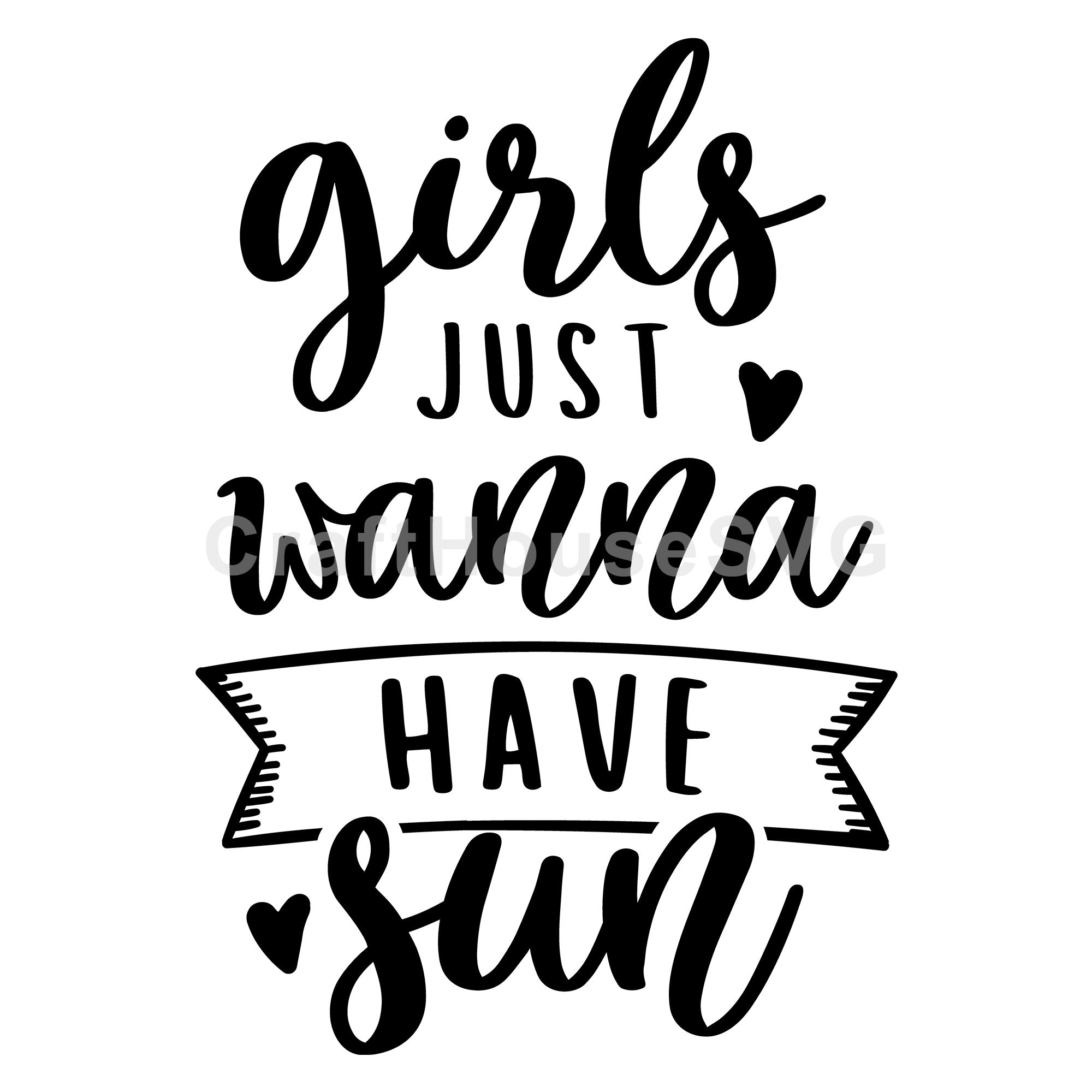 Girls just wanna have sun  SVG | M48F | A Summer SVG cut file