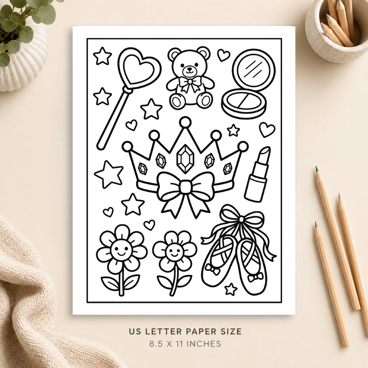 Girly Things Coloring Page 1