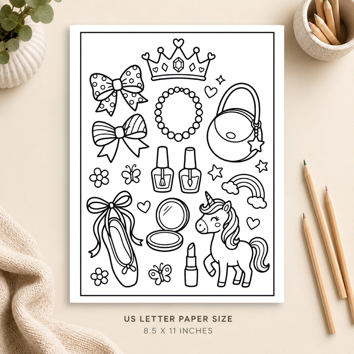 Girly Things Coloring Page 3