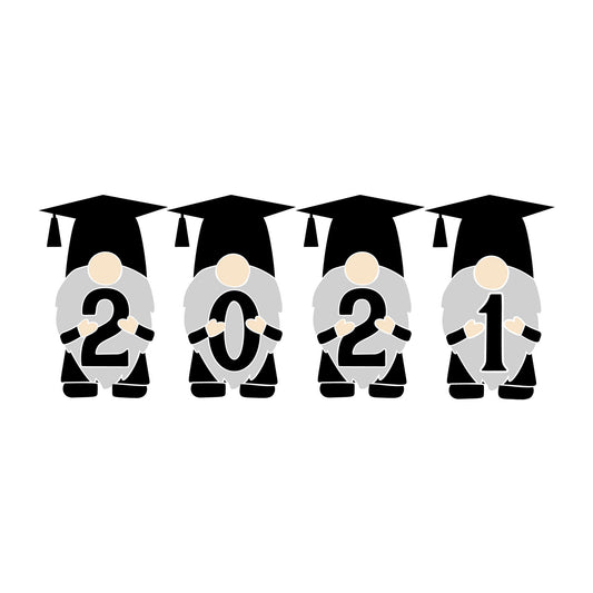 Gnome Graduation 2021 SVG design for Cricut, Silhouette, laser cutting, vinyl, sublimation, graduation crafts, and DIY projects.