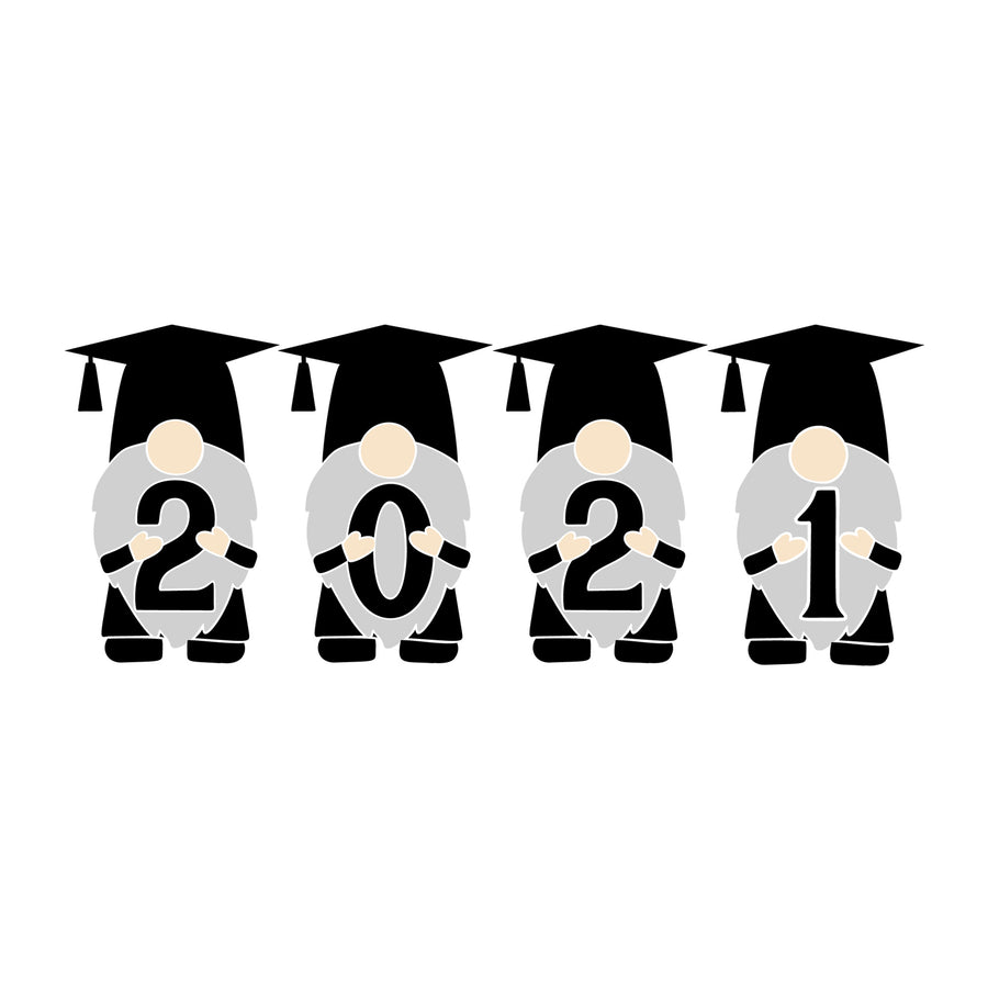 Gnome Graduation 2021 SVG design for Cricut, Silhouette, laser cutting, vinyl, sublimation, graduation crafts, and DIY projects.