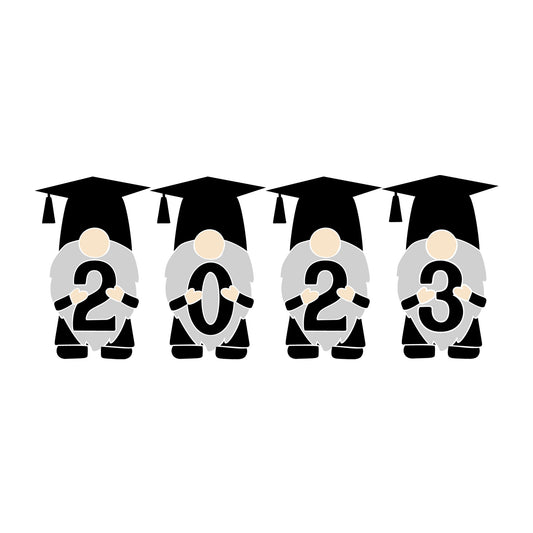 Gnome Graduation 2023 SVG design for Cricut, Silhouette, laser cutting, vinyl, sublimation, graduation crafts, and DIY projects.