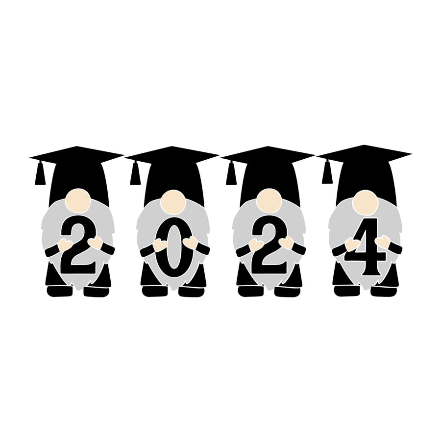 Gnome Graduation 2024 SVG design for Cricut, Silhouette, laser cutting, vinyl, sublimation, graduation crafts, and DIY projects.