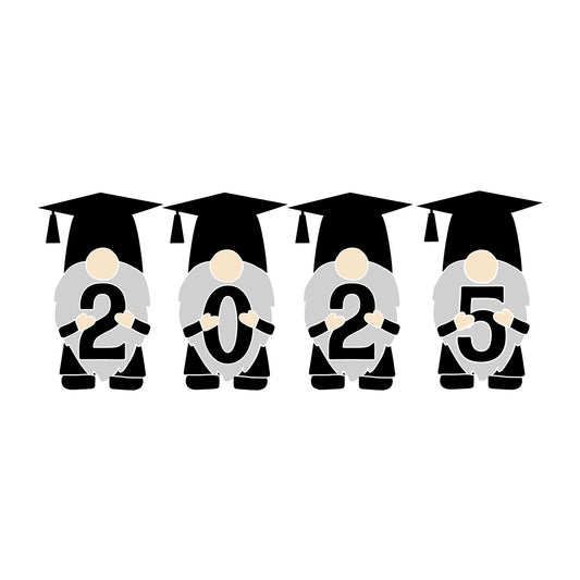Gnome Graduation 2025 SVG design for Cricut, Silhouette, laser cutting, vinyl, sublimation, graduation crafts, and DIY projects.