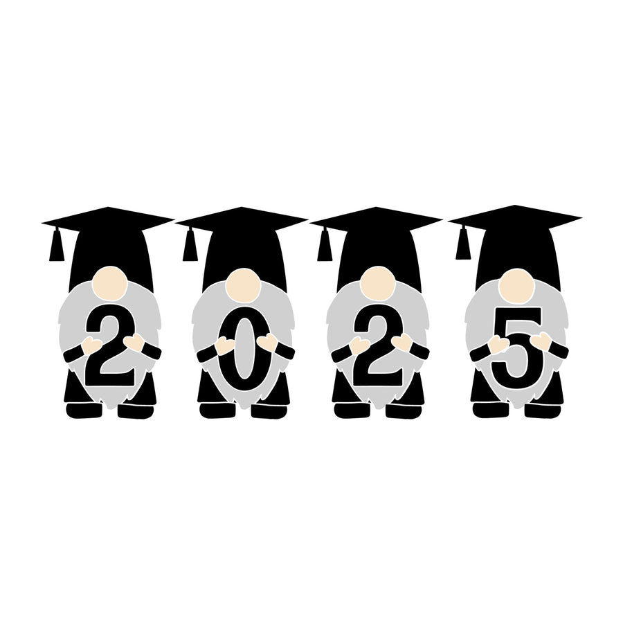 Gnome Graduation 2025 SVG design for Cricut, Silhouette, laser cutting, vinyl, sublimation, graduation crafts, and DIY projects.