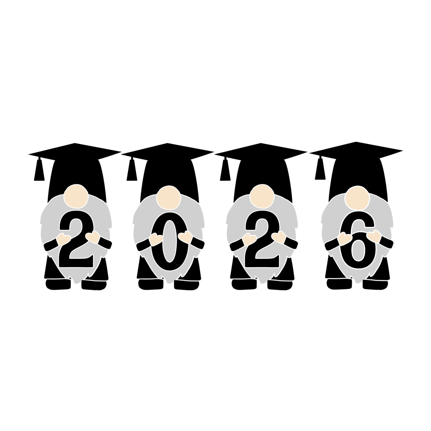 Gnome Graduation 2026 SVG design for Cricut, Silhouette, laser cutting, vinyl, sublimation, graduation crafts, and DIY projects.
