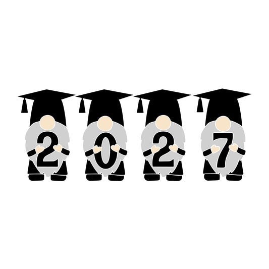 Gnome Graduation 2027 SVG design for Cricut, Silhouette, laser cutting, vinyl, sublimation, graduation crafts, and DIY projects.