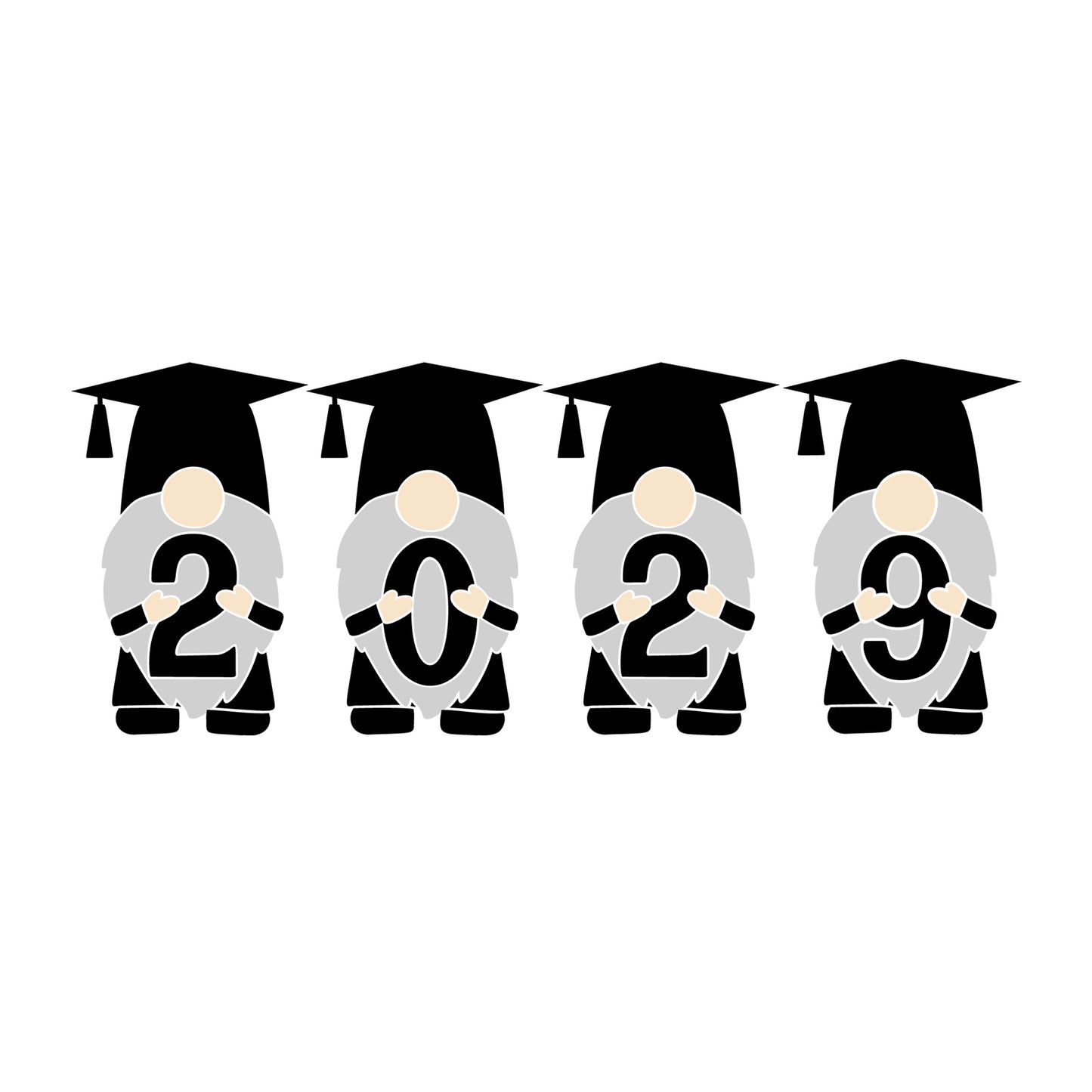 Gnome Graduation 2029 SVG design for Cricut, Silhouette, laser cutting, vinyl, sublimation, graduation crafts, and DIY projects.