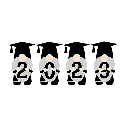 Gnome Graduation 2029 SVG design for Cricut, Silhouette, laser cutting, vinyl, sublimation, graduation crafts, and DIY projects.