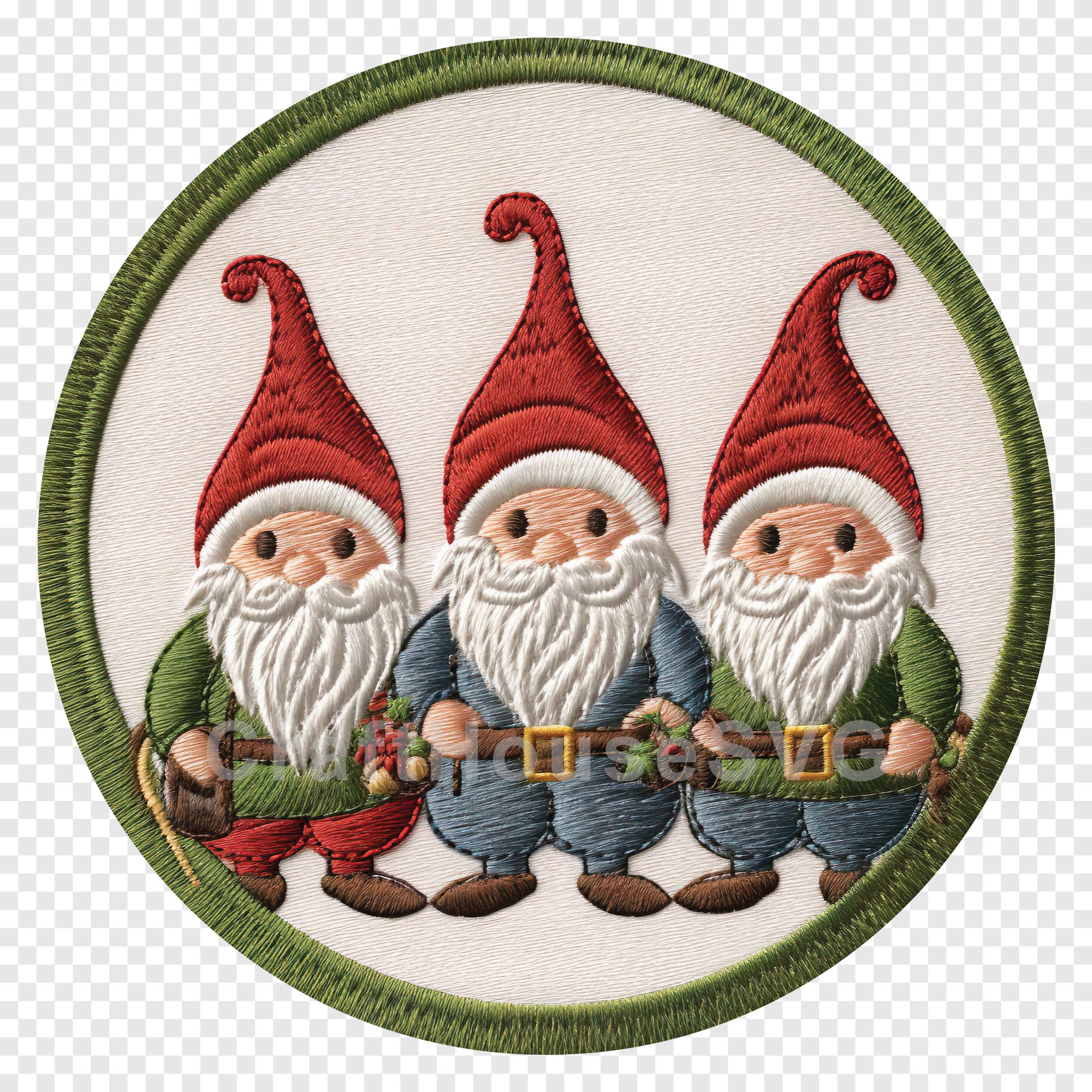 Gnomes Christmas 3D Ornament Sublimation Design PNG