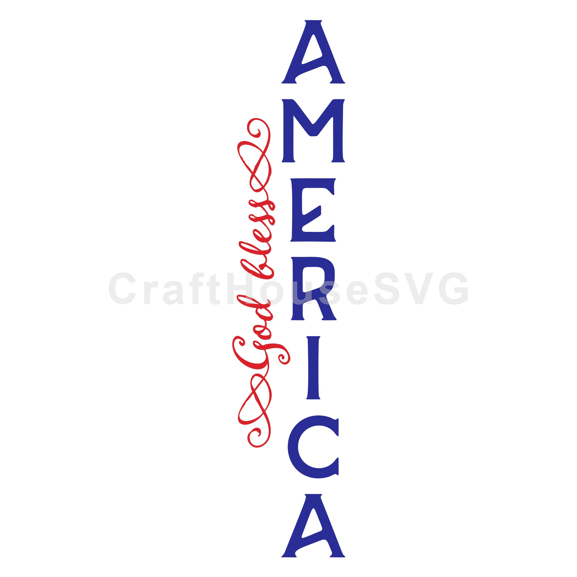 God Bless America Vertical Sign SVG