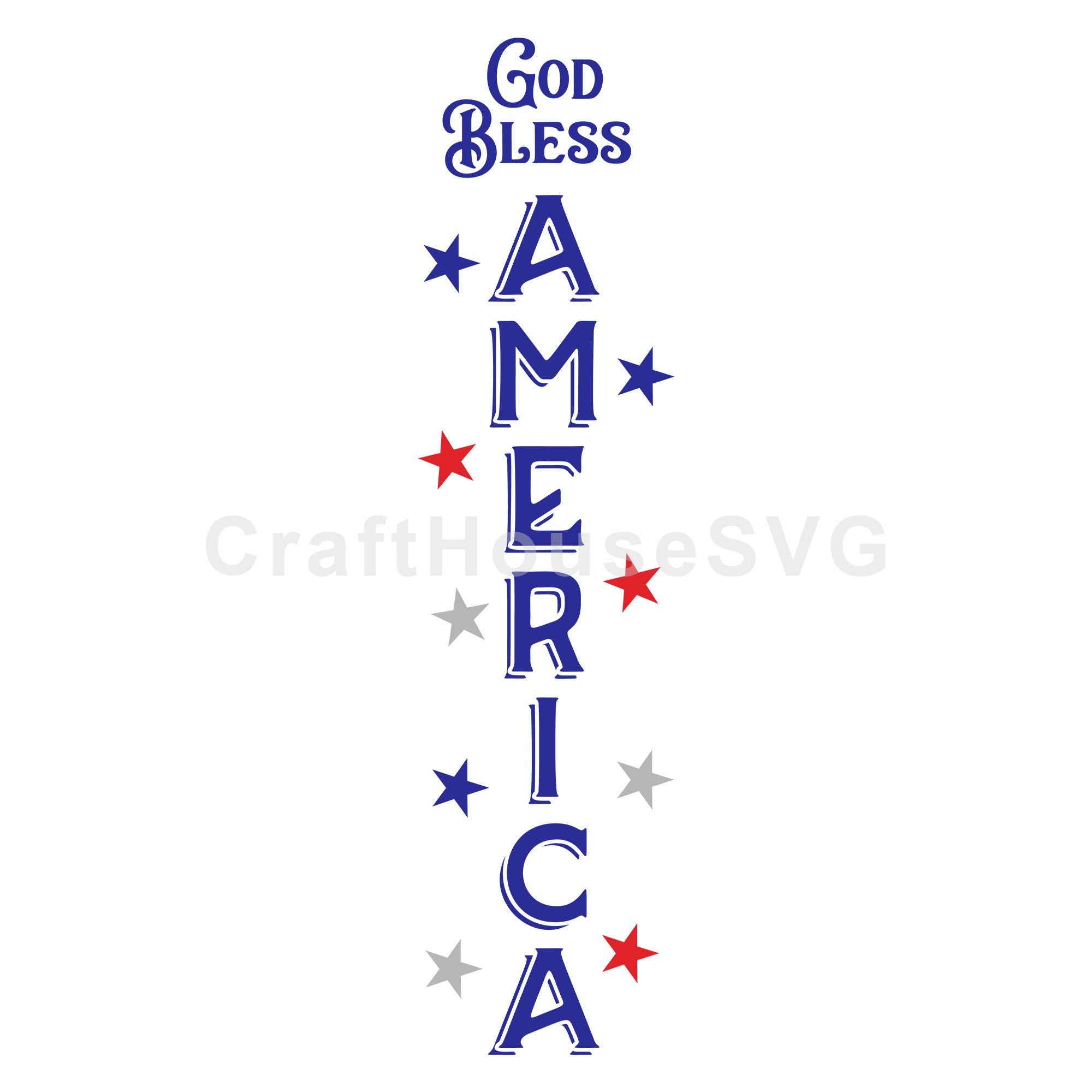 God Bless America SVG Vertical Sign