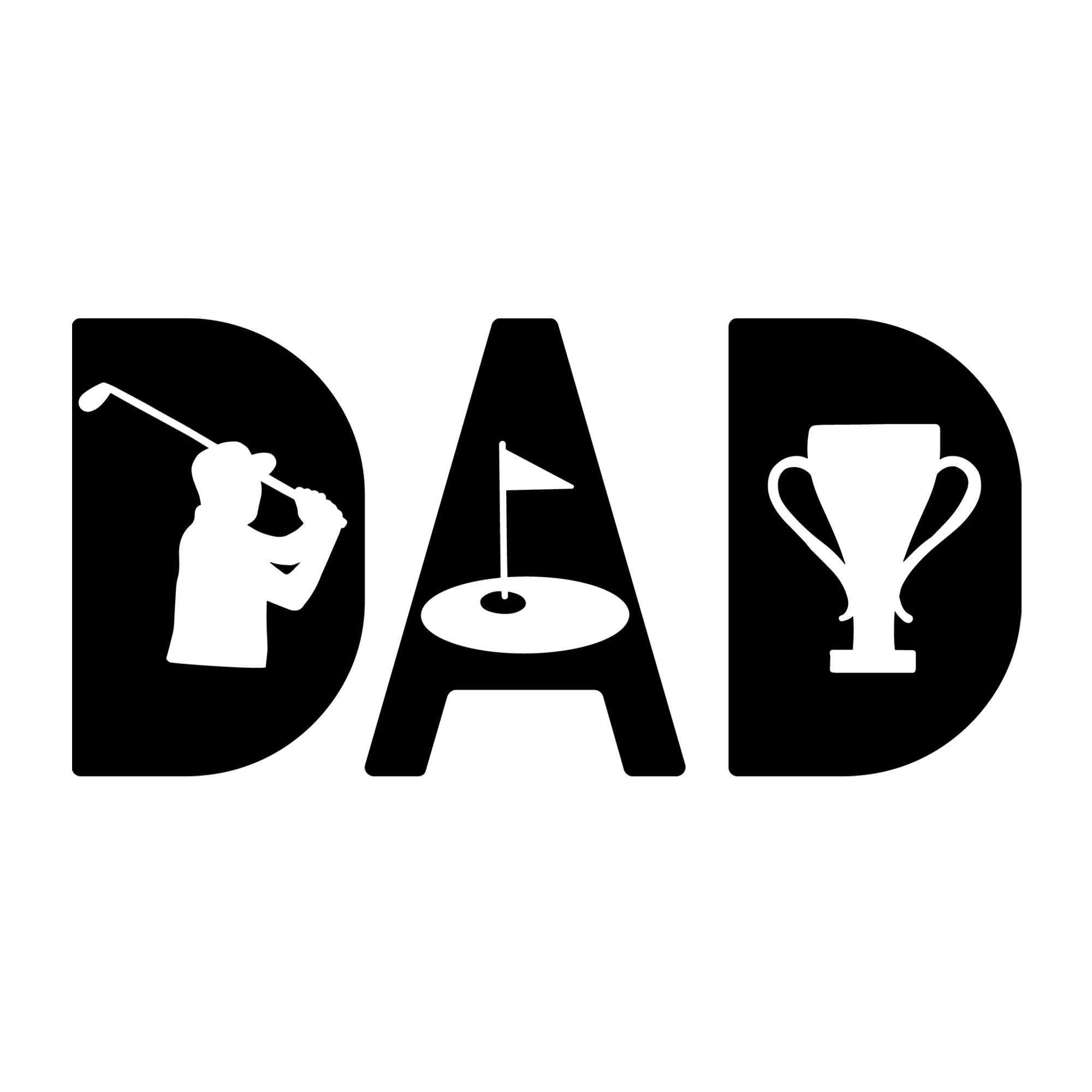 Golf Dad SVG design for Cricut, Silhouette, laser cutting, vinyl, sublimation, dad gifts, and Father's Day craft projects.