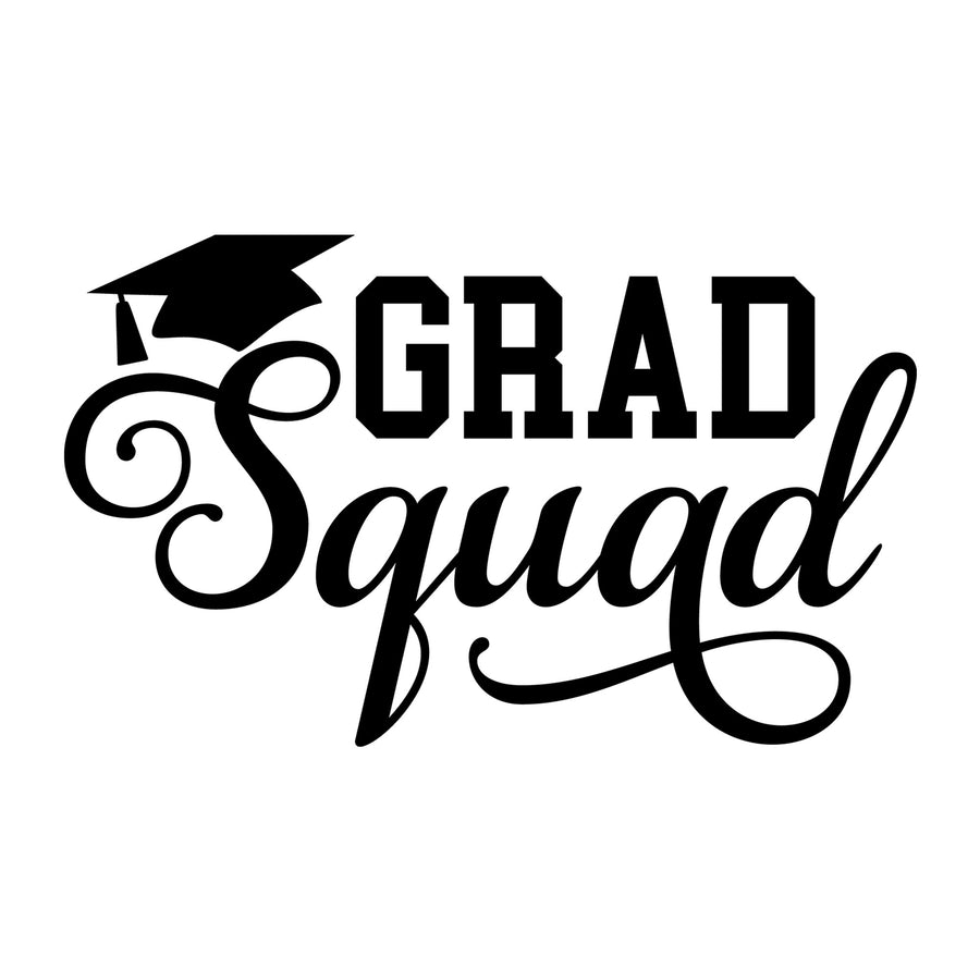 Grad Squad SVG design for Cricut, Silhouette, laser cutting, vinyl, sublimation, graduation crafts, and DIY projects.