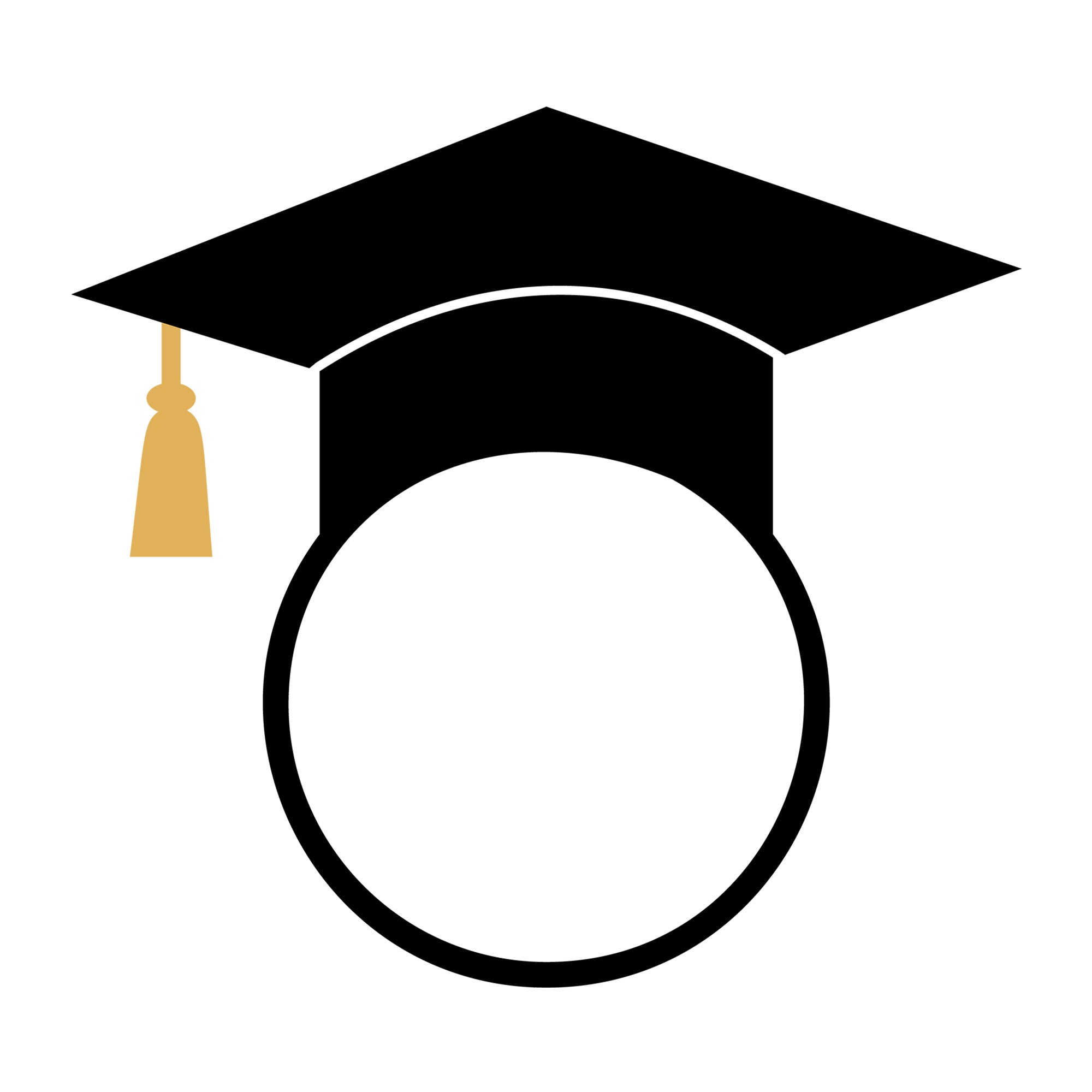 Graduation Cap Monogram SVG design for Cricut, Silhouette, laser cutting, vinyl, sublimation, and graduation craft projects.