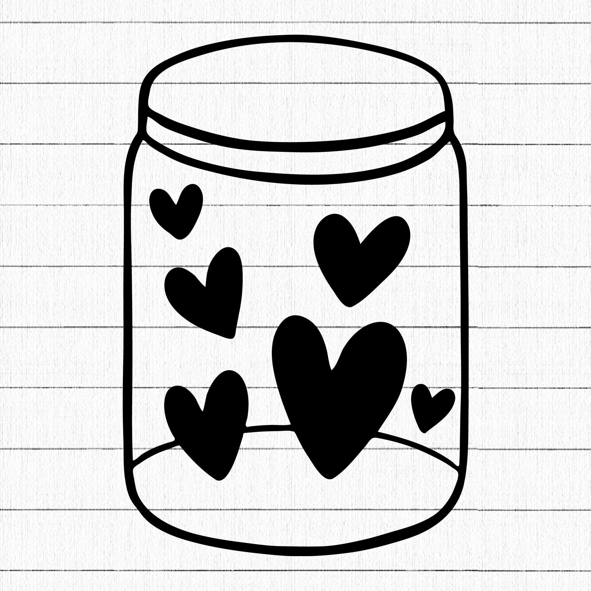 Graphic Heart Jar V2 SVG | M19F7