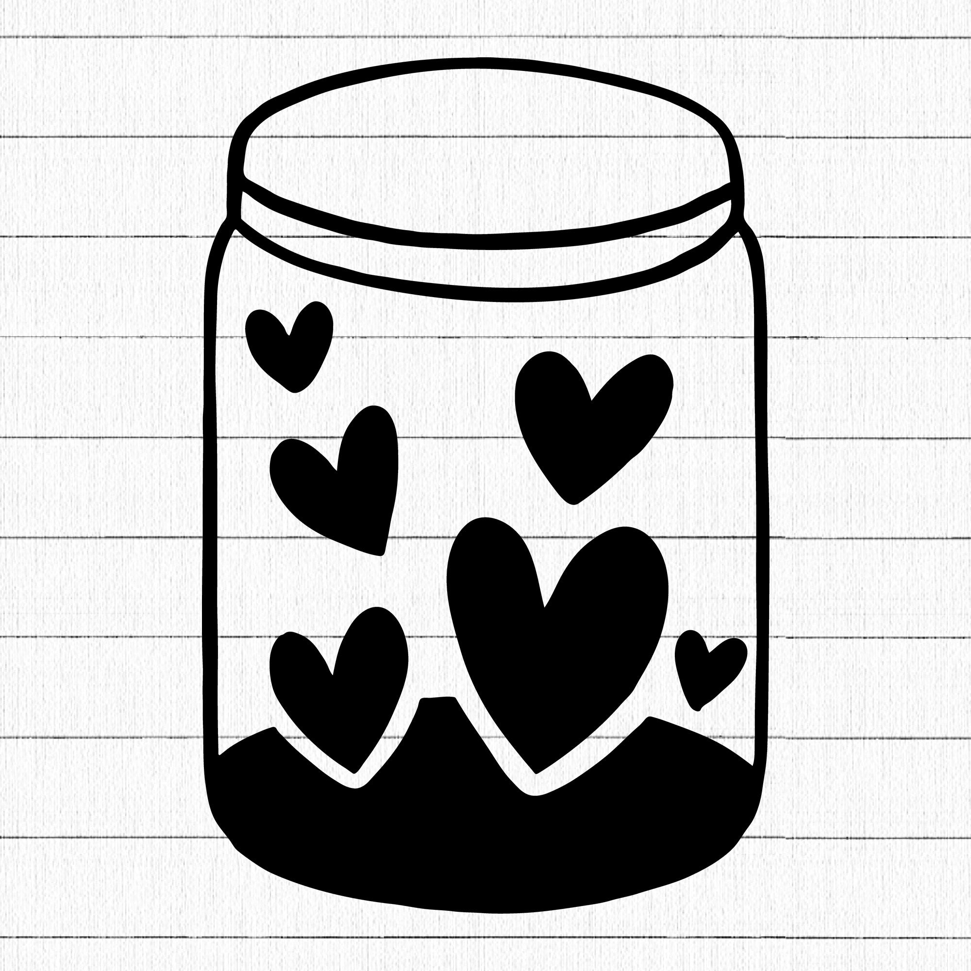 Graphic Heart Jar SVG | M19F6