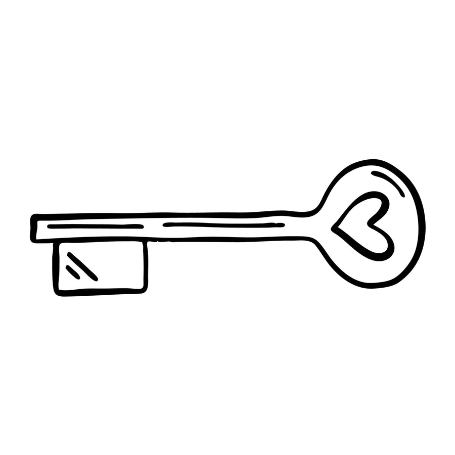 Graphic Heart Key SVG
