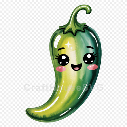 Kawaii Vegetables Clipart Sublimation Bundle PNG