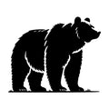Grizzly Bear Silhouette SVG design for Cricut, Silhouette, laser cutting, vinyl, sublimation, and craft projects.