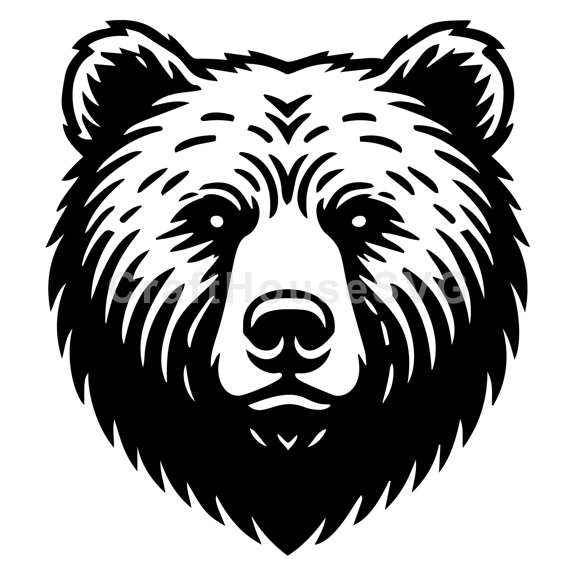 Grizzly Bear Head SVG