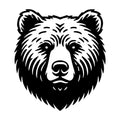 Grizzy Bear Head SVG design for Cricut, Silhouette, laser cutting, vinyl, sublimation, and craft projects.