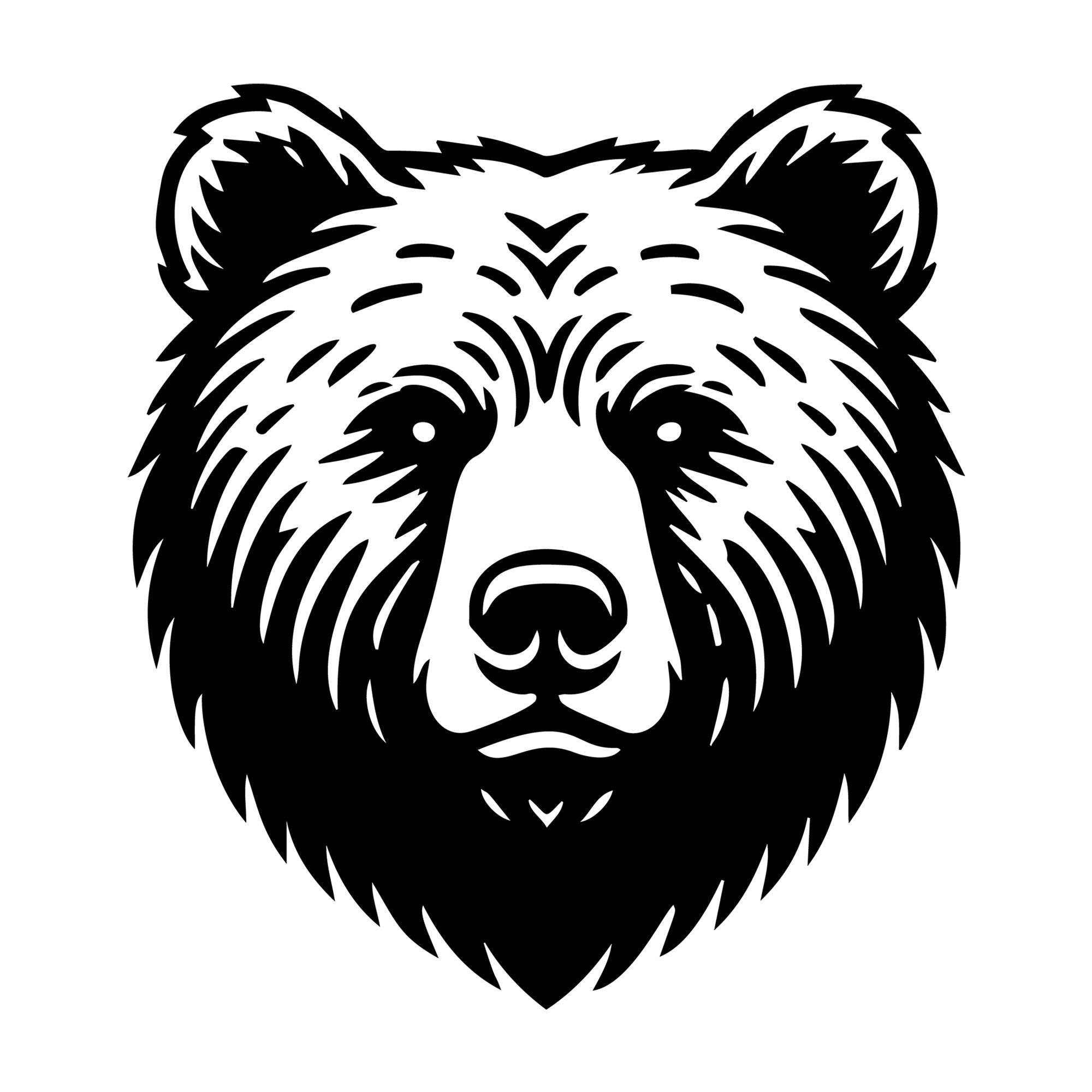 Grizzy Bear Head SVG design for Cricut, Silhouette, laser cutting, vinyl, sublimation, and craft projects.