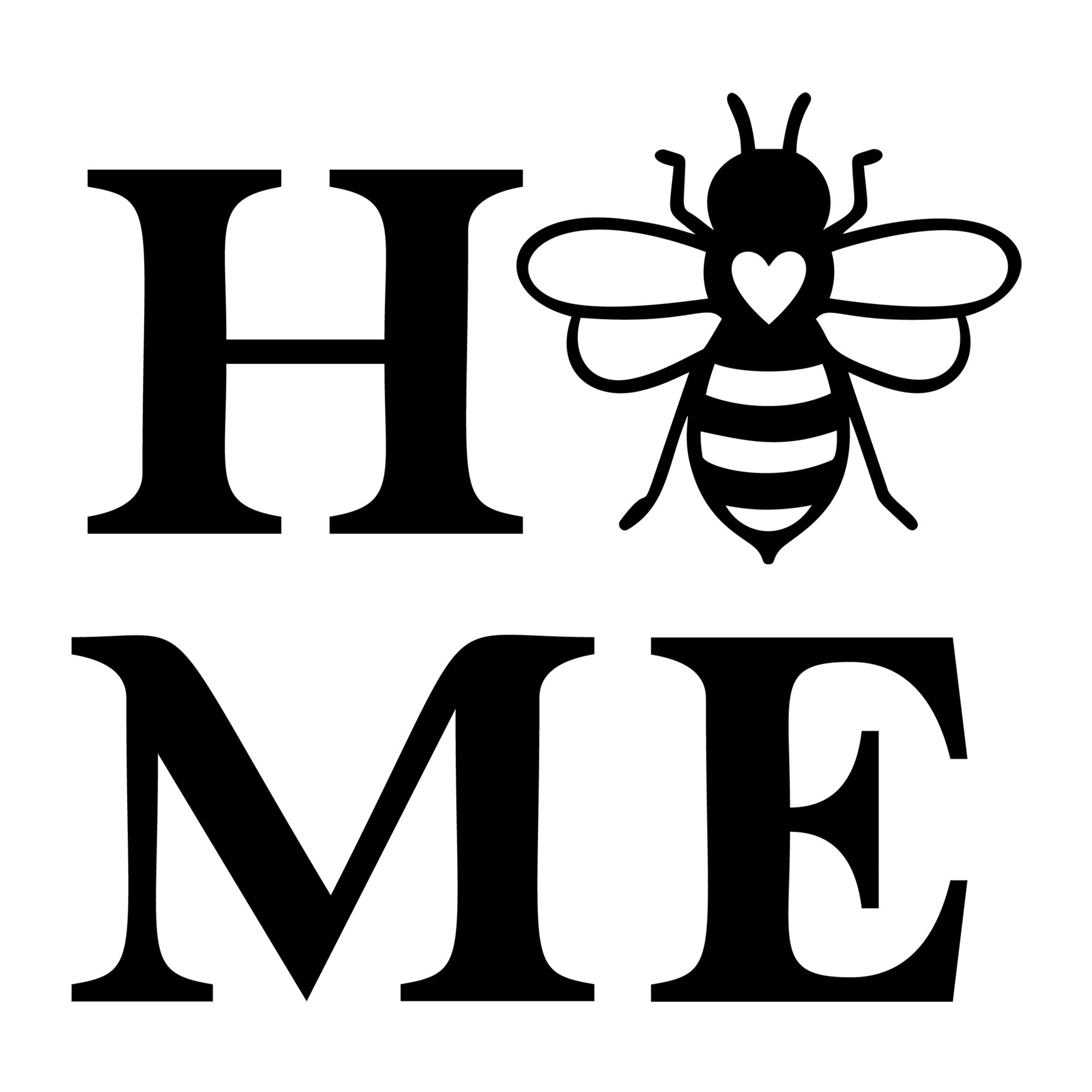 Home Bee Square SVG design for Cricut, Silhouette, laser cutting, vinyl, sublimation, and bee craft projects.